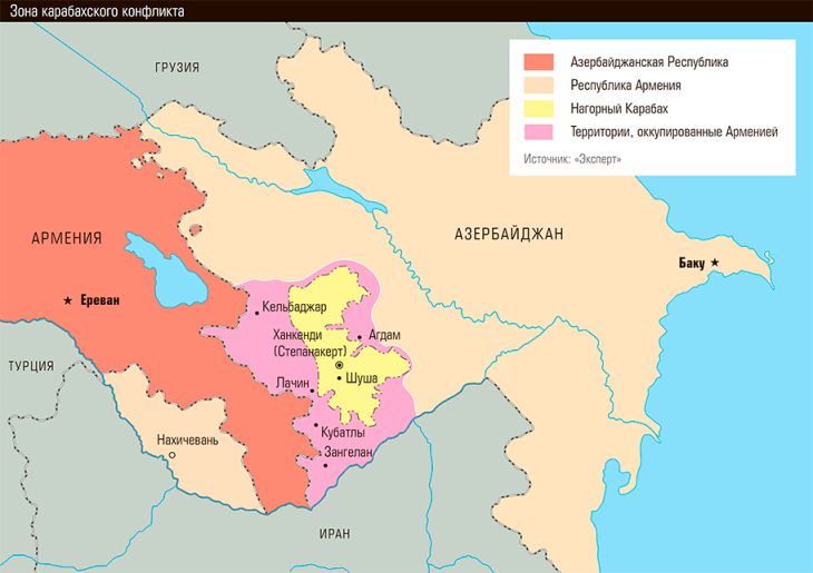 Карабах карта границы