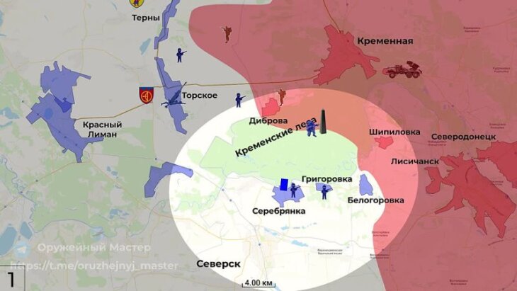 Марьинка на карте боевых действий